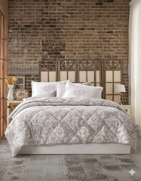 CLASY ÇİFT KİŞİLİK RANFORCE YORGAN JUNA BEJ - Resim 3