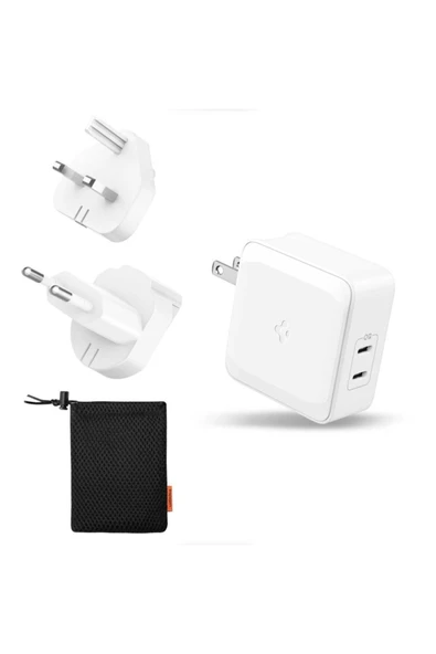 Spigen 45W USB-C Güç Adaptörü 2 Port (Akım Korumalı) 20W/45W Şarj Cihazı  PE2010 White - ACH02613 - 3
