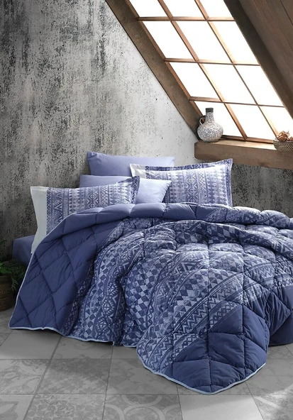 CLASY TEK KİŞİLİK RANFORCE YORGAN COZA V2 MAVİ - Resim 4