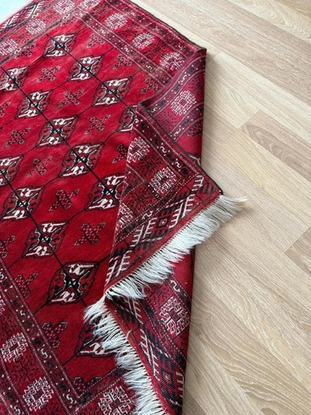 110x153 cm El Dokuma Afgan Kilimi, Canlı Renkler, Vintage Yün Halı, Oturma Odası ve Yatak Odası için Dekoratif Halı - 6