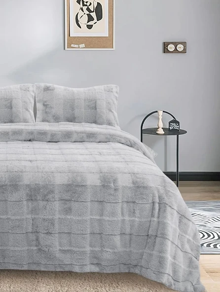 SONNİA ÇİFT KİŞİLİK YATAK ÖRTÜSÜ GRİ - Resim 7