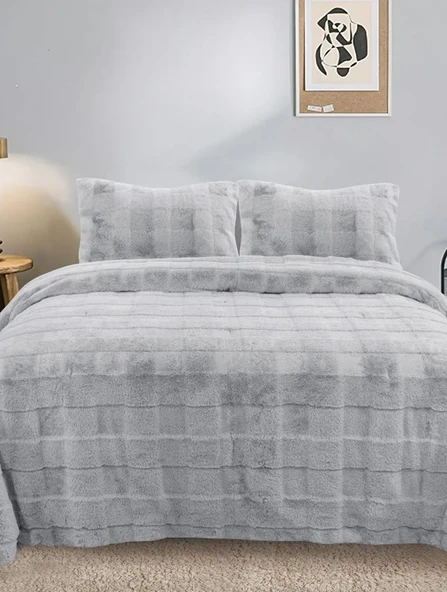 SONNİA ÇİFT KİŞİLİK YATAK ÖRTÜSÜ GRİ - Resim 6