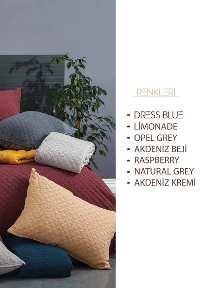 PRİMACASA STONEWASHED YATAK ÖRTÜSÜ ÇK CAMBRİDGE AKDENİZ BEJ