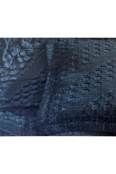 ŞAHESER JAKARLI YATAK ÖRTÜSÜ ÇİFT KİŞİLİK ENZA DENİM - Resim 3