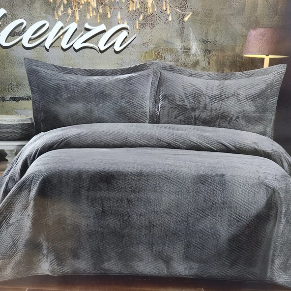 TAYTÜYÜ NUBUK YATAK ÖRTÜSÜ TEK KİŞİLİK VİCENZA ANTRASİT - Resim 2