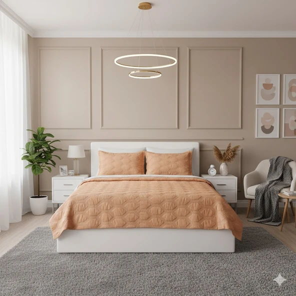 VNL STAR ÇİFT KİŞİLİK YATAK ÖRTÜSÜ KİREMİT ürün görseli