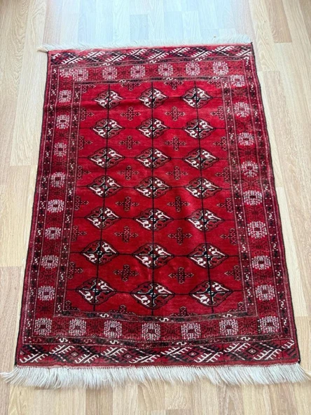 110x153 cm El Dokuma Afgan Kilimi, Canlı Renkler, Vintage Yün Halı, Oturma Odası ve Yatak Odası için Dekoratif Halı - 5