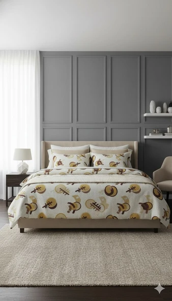 RÜYA TEK KİŞİLİK PİKE YATAK ÖRTÜSÜ GUİTARS TARÇIN ürün görseli