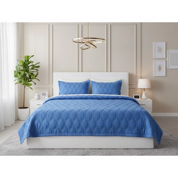 VNL STAR ÇİFT KİŞİLİK YATAK ÖRTÜSÜ İNDİGO ürün görseli