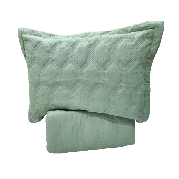 VNL STAR ÇİFT KİŞİLİK YATAK ÖRTÜSÜ MİNT YEŞİLİ - Resim 2