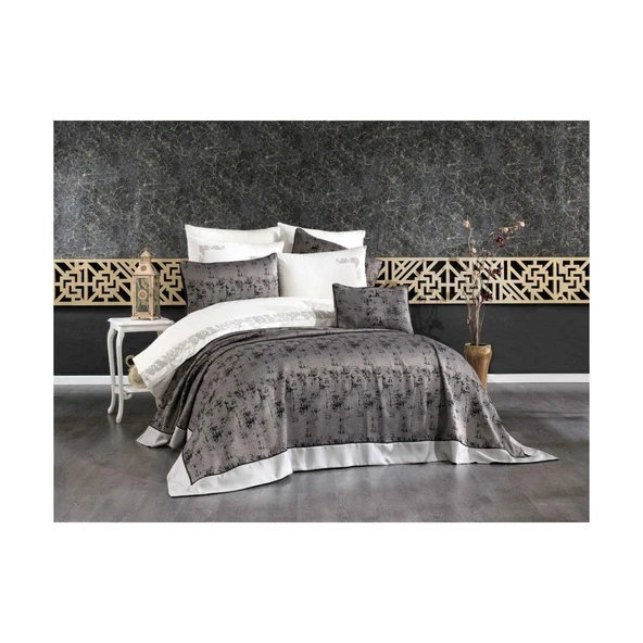 VNL BUTİK YATAK ÖRTÜSÜ ÇİFT KİŞİLİK DENİZ SİYAH ürün görseli