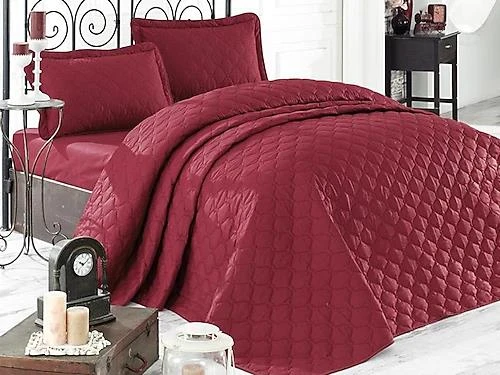 CLASY RANFORCE YATAK ÖRTÜSÜ ÇİFT KİŞİLİK RABEL BORDO - Resim 2