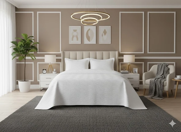 TAYTÜYÜ NUBUK YATAK ÖRTÜSÜ TEK KİŞİLİK VİCENZA KEMİK - Resim 5