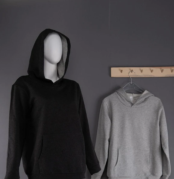 Unisex Günlük Kapüşonlu Cepli Sweatshirt Baveno - 3
