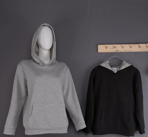 Unisex Günlük Kapüşonlu Cepli Sweatshirt Baveno - 6