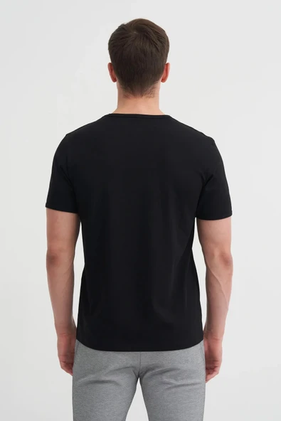 Cazador Bisiklet Yaka Slim Fit Düz Likarlı Örme Tişört - Resim 2