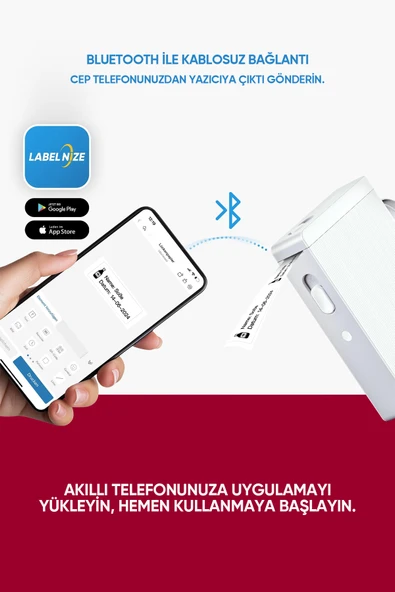 Etiket Makinesi P22 Beyaz - Bluetooth Termal Yazıcı - 4
