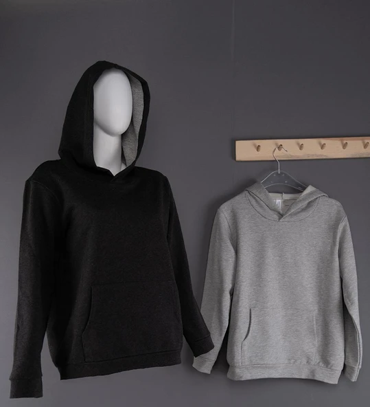 Unisex Günlük Kapüşonlu Cepli Sweatshirt Baveno - 2