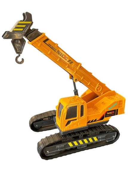Oyuncak İş Makinaları Ekskavatör Paletli Vinç Kule Vinç 3 lü Metal Set - 4