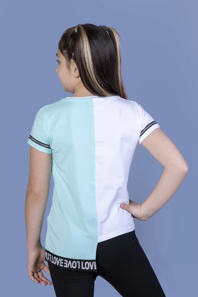 Toontoy Kız Çocuk Paris Baskılı Şeritli Tişört - 3