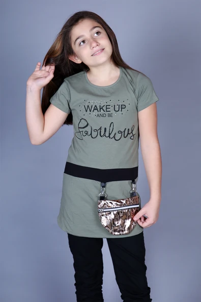 Toontoy Kız Çocuk T-Shirt Önü Çantalı - 10