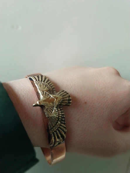 Pirinç Kartallı Bakır Bileklik Kartal Beşiktaş Bileklik El Yapımı Bakır Bileklik Aksesuar Takı Akseusuar Kutulu