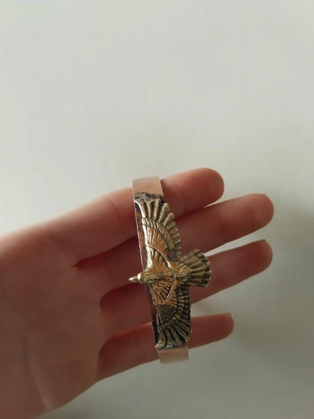 Pirinç Kartallı Bakır Bileklik Kartal Beşiktaş Bileklik El Yapımı Bakır Bileklik Aksesuar Takı Akseusuar Kutulu - 5