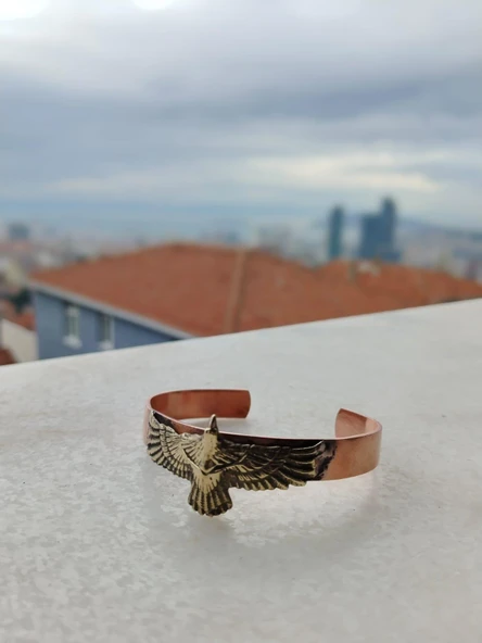 Pirinç Kartallı Bakır Bileklik Kartal Beşiktaş Bileklik El Yapımı Bakır Bileklik Aksesuar Takı Akseusuar Kutulu - 7