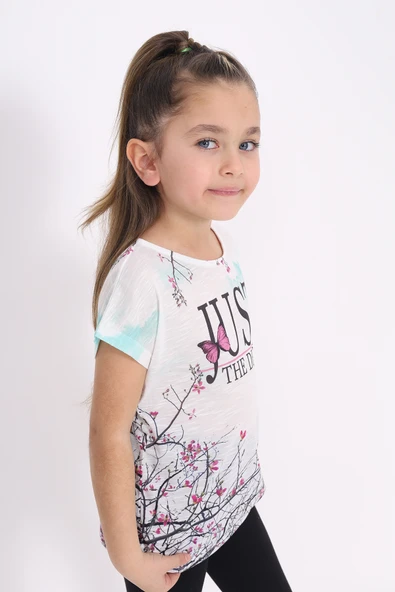 Toontoy Kız Çocuk Dijital Baskılı Tişört - 11