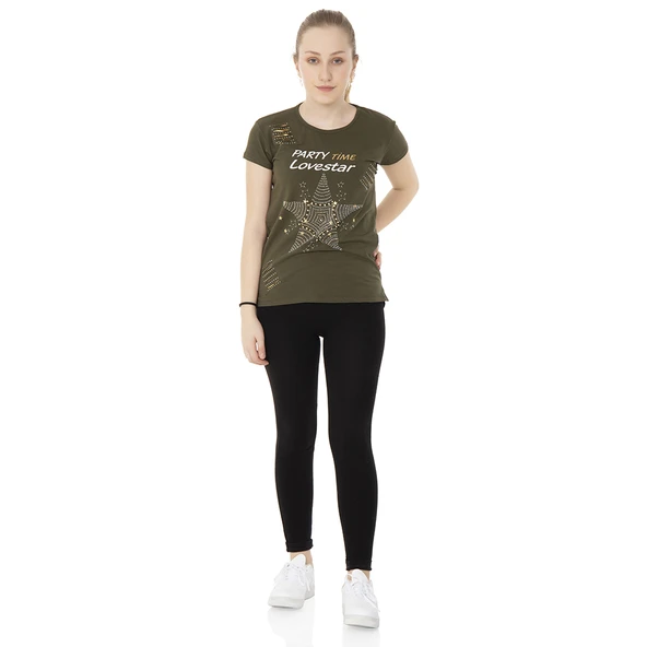 Toontoy Kız Çocuk T-Shirt Yıldız Taşlı