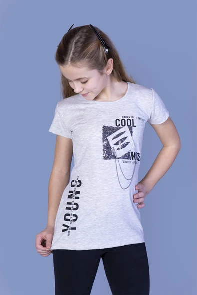 Toontoy Kız Çocuk T-Shirt Göğsü Lazer Kesim - 11