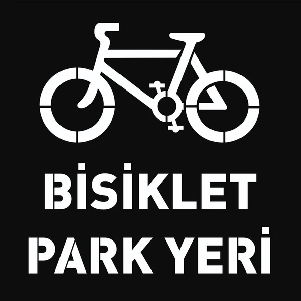 Bisiklet Park Yeri Şablonu Otopark Boya Şablonu Bisiklet Sembolü İşareti 50x50 cm