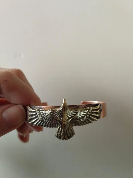 Pirinç Kartallı Bakır Bileklik Kartal Beşiktaş Bileklik El Yapımı Bakır Bileklik Aksesuar Takı Akseusuar Kutulu - 3