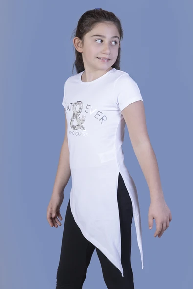 Toontoy Kız Çocuk T-Shirt What Baskı - Resim 9