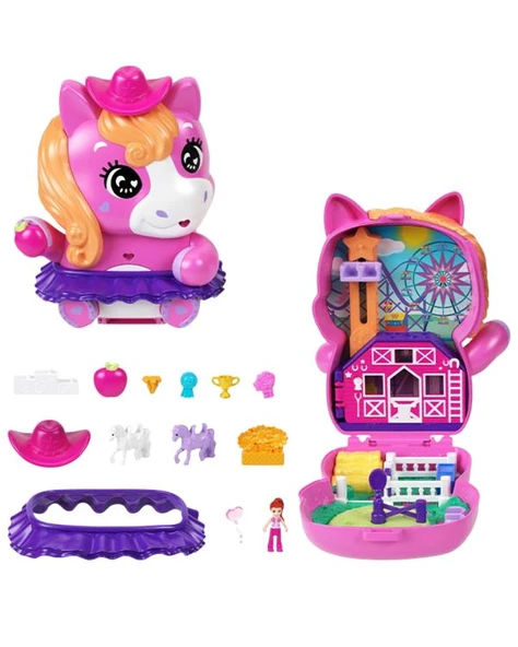 Polly Pocket Midilliyle Rodeo Heyecanı Mikro Oyun Seti JCR39 - Resim 2