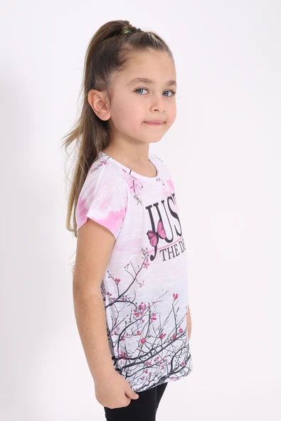 Toontoy Kız Çocuk Dijital Baskılı Tişört - 7