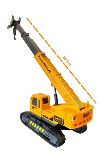 Oyuncak İş Makinaları Ekskavatör Paletli Vinç Kule Vinç 3 lü Metal Set - 12