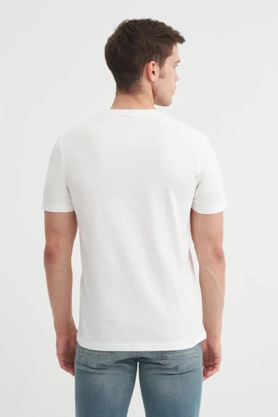 Cazador Slim Fit Bisiklet Yaka Pamuklu Baskılı Tişört - Resim 2