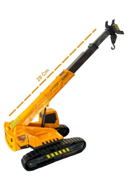 Oyuncak İş Makinaları Ekskavatör Paletli Vinç Kule Vinç 3 lü Metal Set - 6