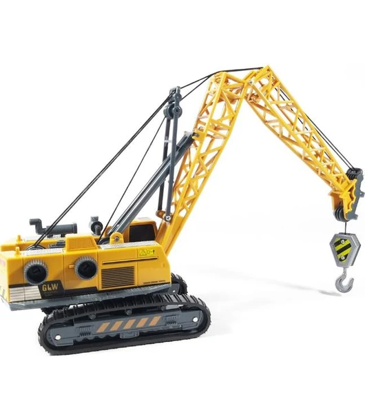 Oyuncak İş Makinaları Ekskavatör Paletli Vinç Kule Vinç 3 lü Metal Set - 11