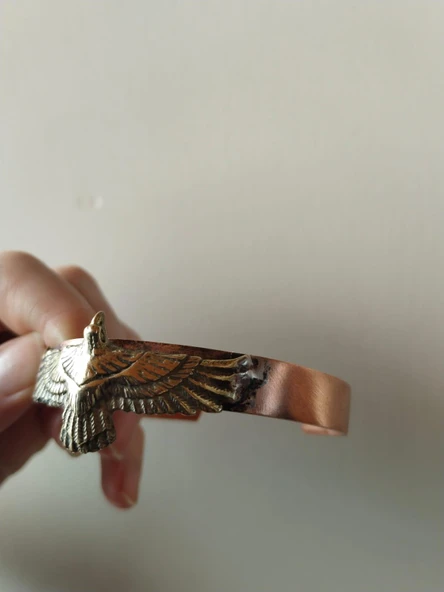 Pirinç Kartallı Bakır Bileklik Kartal Beşiktaş Bileklik El Yapımı Bakır Bileklik Aksesuar Takı Akseusuar Kutulu - 4