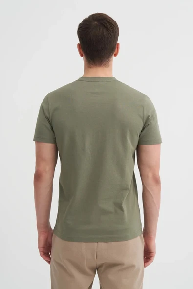 Cazador Slim Fit Bisiklet Yaka Pamuklu Baskılı Tişört - Resim 3