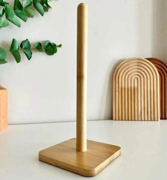 Dekoratif Ahşap Kağıt Havluluk Peçetelik Tezgah Üstü Kağıt Havluluk Rulo Peçetelik - Kare