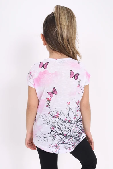 Toontoy Kız Çocuk Dijital Baskılı Tişört - 8