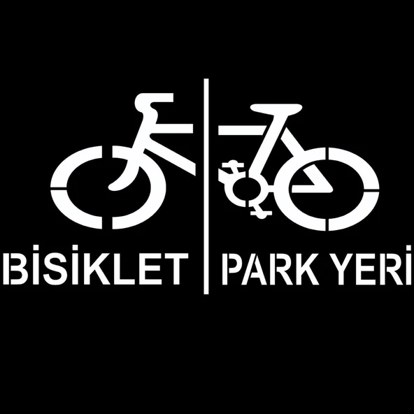 Bisiklet Boyama Şablonu Otopark Boya Şablonu Bisiklet Park Yeri Sembolü 100x100 cm