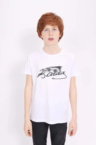Toontoy Unisex Çocuk Atatürk Baskılı Tişört 23072 - 11