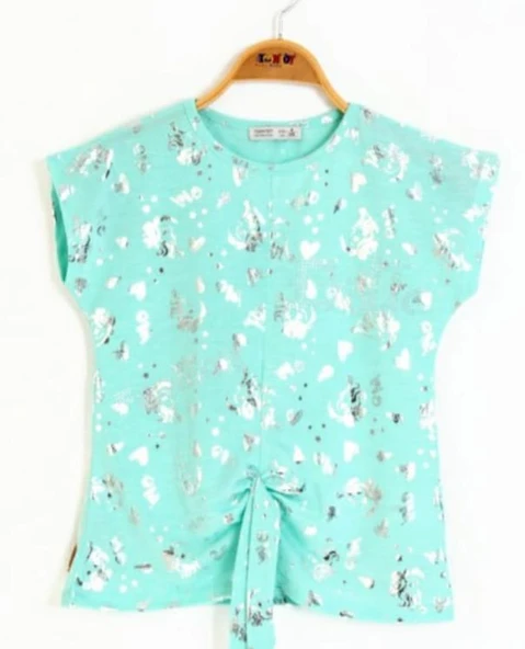 Toontoy Kız Çocuk Varak Baskılı Tişört - 2