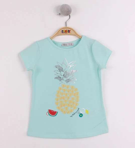 Toontoy Kız Çocuk Ananas Baskılı Tişört - 5