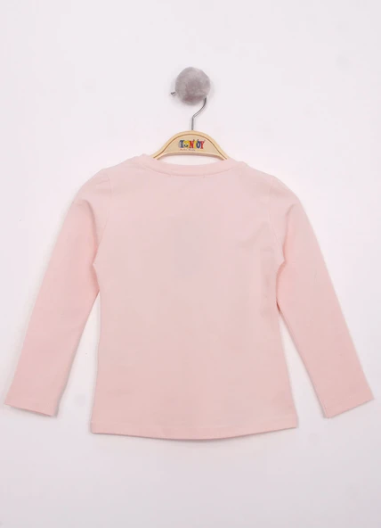 Toontoy Kız Çocuk Göğsü Pul Nakışlı T-Shirt - 6
