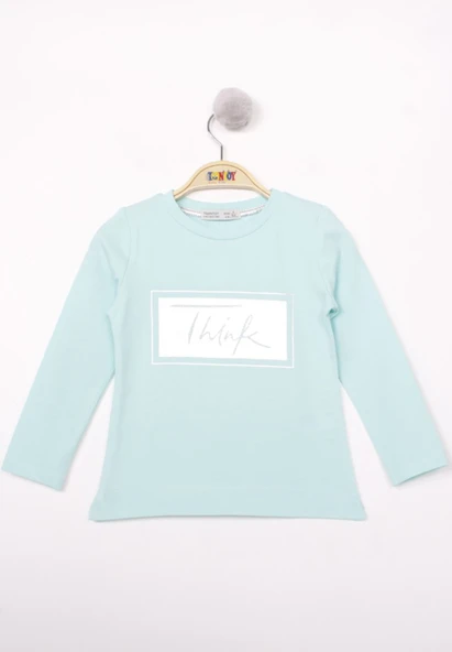 Toontoy Kız Çocuk Think Varaklı T-Shirt
